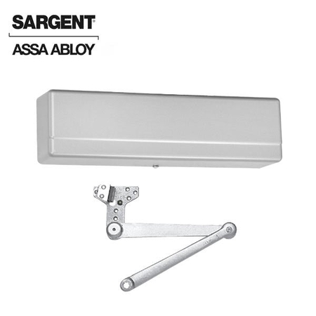 SARGENT 1431 Series Surface Mechanical Closer Heavy Duty Hold Open Arm with Compression Stop Sprayed Aluminu SRG-1431-CPSH-EN